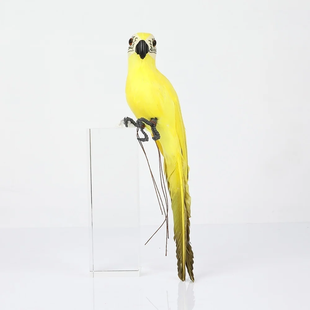Handmade Simulation Parrot 25/35cm Creative Feather Lawn Figurine Ornament Animal Bird Garden Bird Prop Decoration Miniature