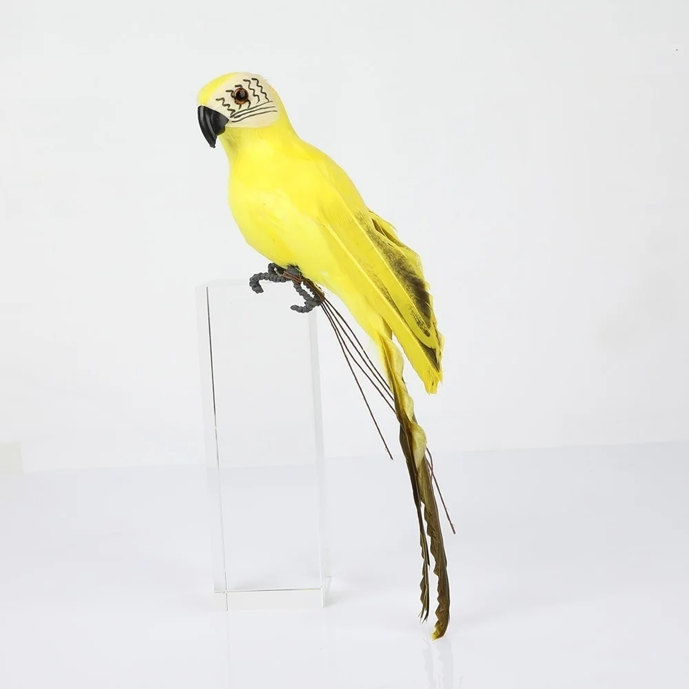 Handmade Simulation Parrot 25/35cm Creative Feather Lawn Figurine Ornament Animal Bird Garden Bird Prop Decoration Miniature