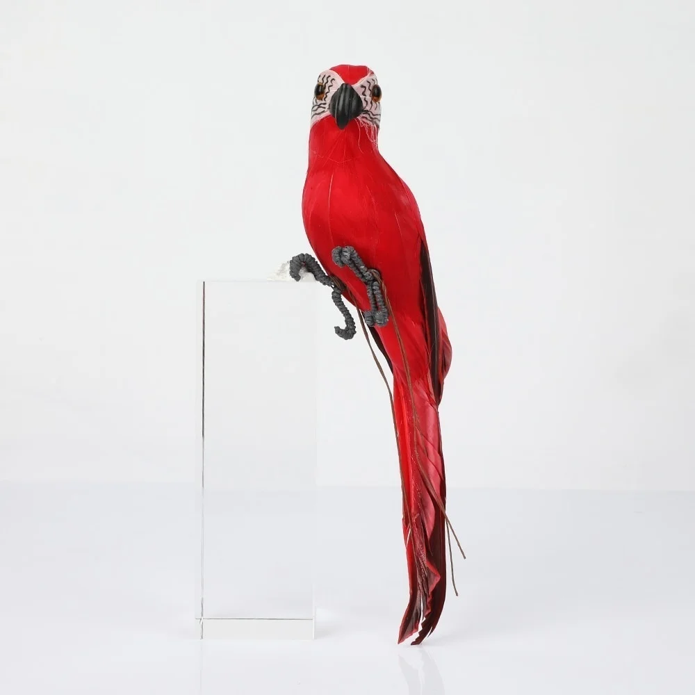 Handmade Simulation Parrot 25/35cm Creative Feather Lawn Figurine Ornament Animal Bird Garden Bird Prop Decoration Miniature