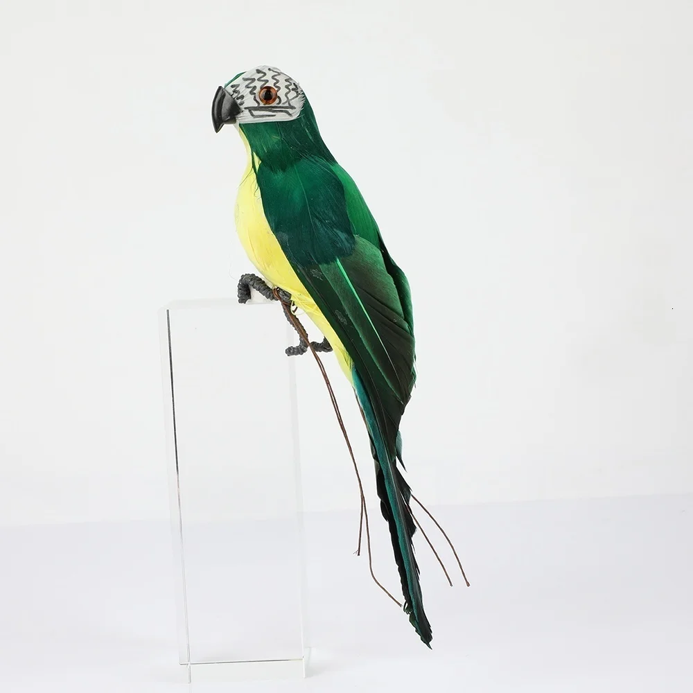 Handmade Simulation Parrot 25/35cm Creative Feather Lawn Figurine Ornament Animal Bird Garden Bird Prop Decoration Miniature