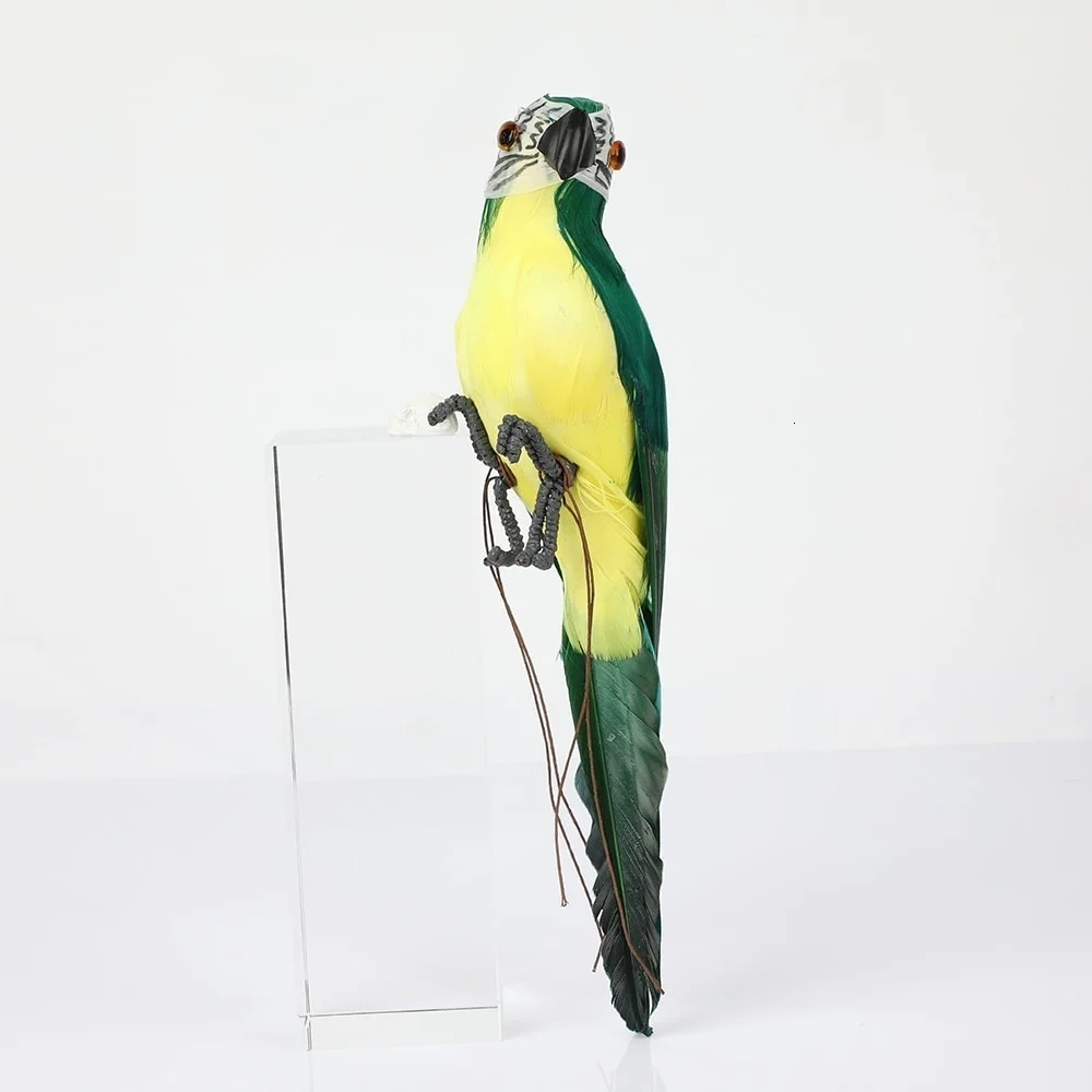 Handmade Simulation Parrot 25/35cm Creative Feather Lawn Figurine Ornament Animal Bird Garden Bird Prop Decoration Miniature