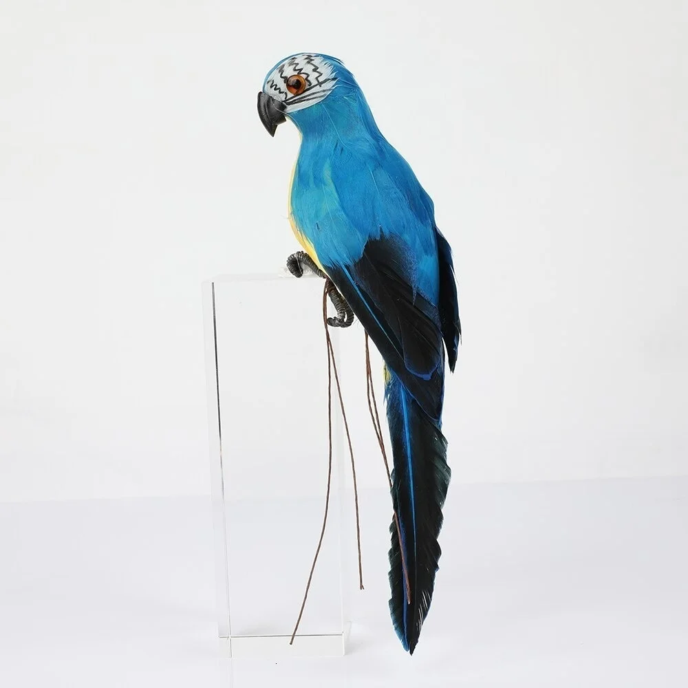 Handmade Simulation Parrot 25/35cm Creative Feather Lawn Figurine Ornament Animal Bird Garden Bird Prop Decoration Miniature