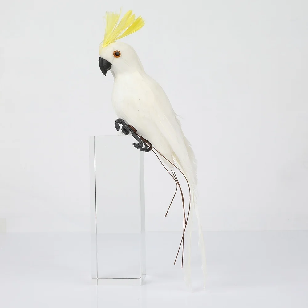 Handmade Simulation Parrot 25/35cm Creative Feather Lawn Figurine Ornament Animal Bird Garden Bird Prop Decoration Miniature