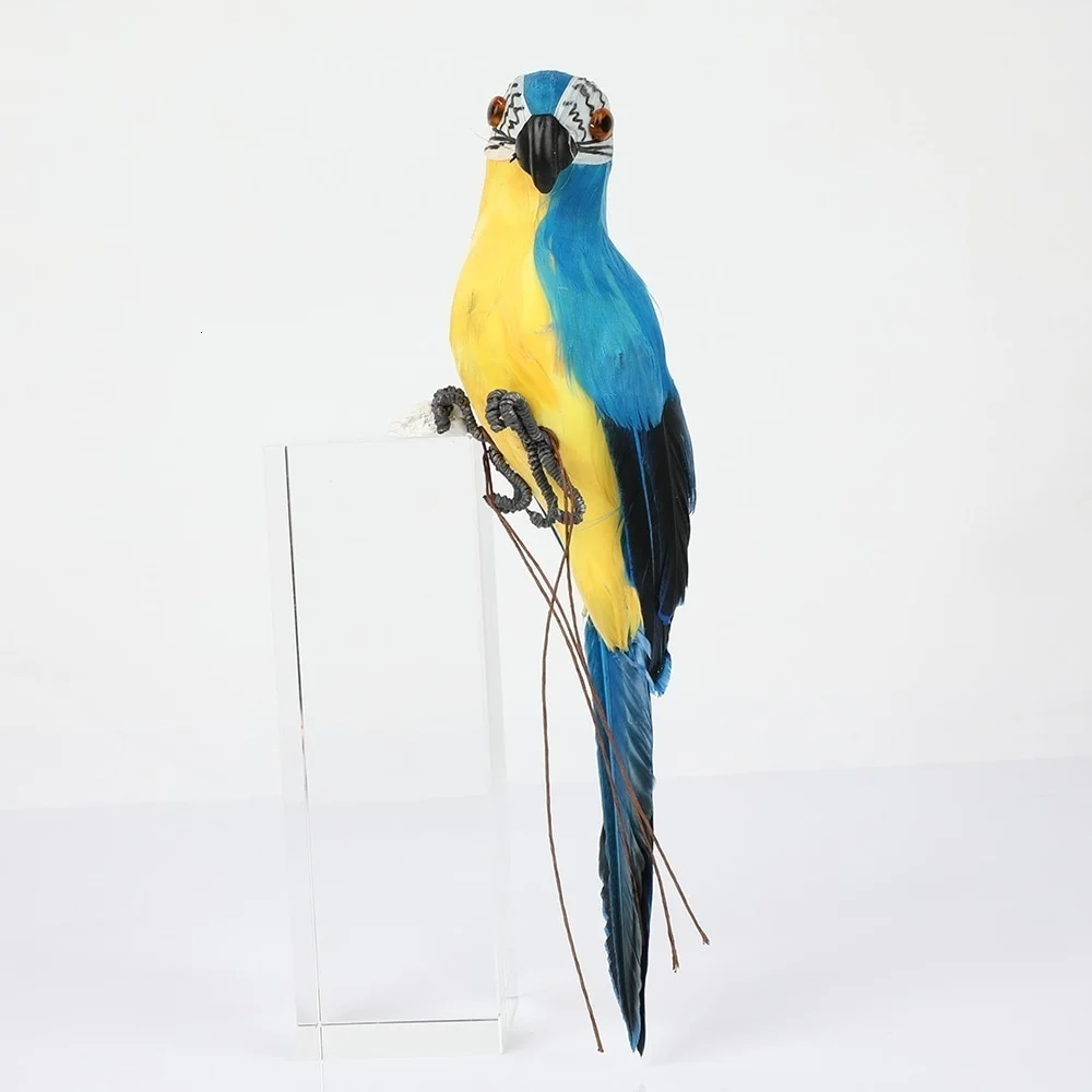 Handmade Simulation Parrot 25/35cm Creative Feather Lawn Figurine Ornament Animal Bird Garden Bird Prop Decoration Miniature