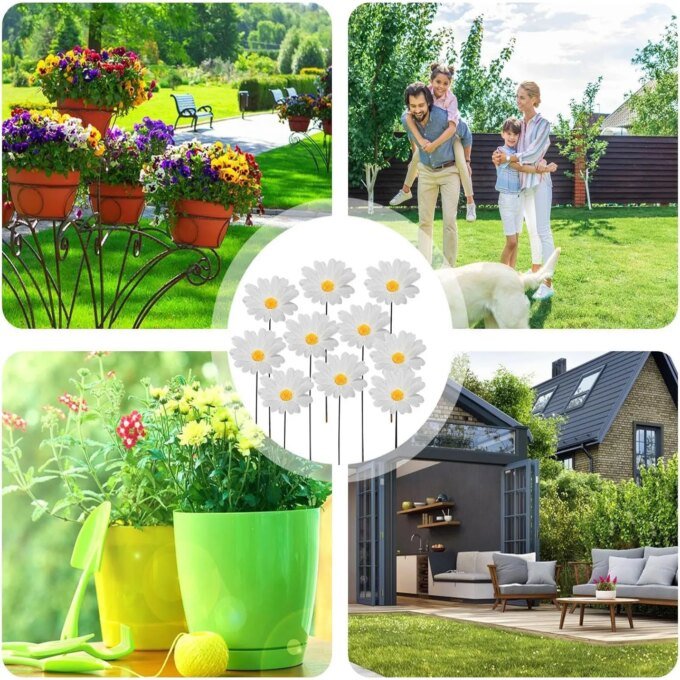 10 Pcs Sunflower Lawn Pile Plugin Flower Garden Stakes Decoration Cute Portable Sunflower Garden Decor for Outdoor Yard Ornament - Image 4