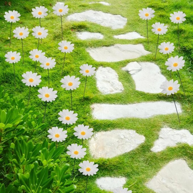10 Pcs Sunflower Lawn Pile Plugin Flower Garden Stakes Decoration Cute Portable Sunflower Garden Decor for Outdoor Yard Ornament - Image 6