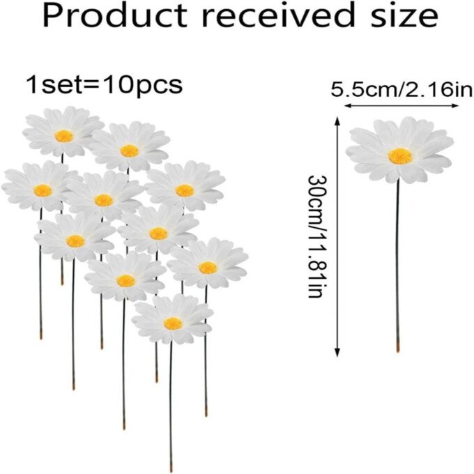 10 Pcs Sunflower Lawn Pile Plugin Flower Garden Stakes Decoration Cute Portable Sunflower Garden Decor for Outdoor Yard Ornament - Image 2