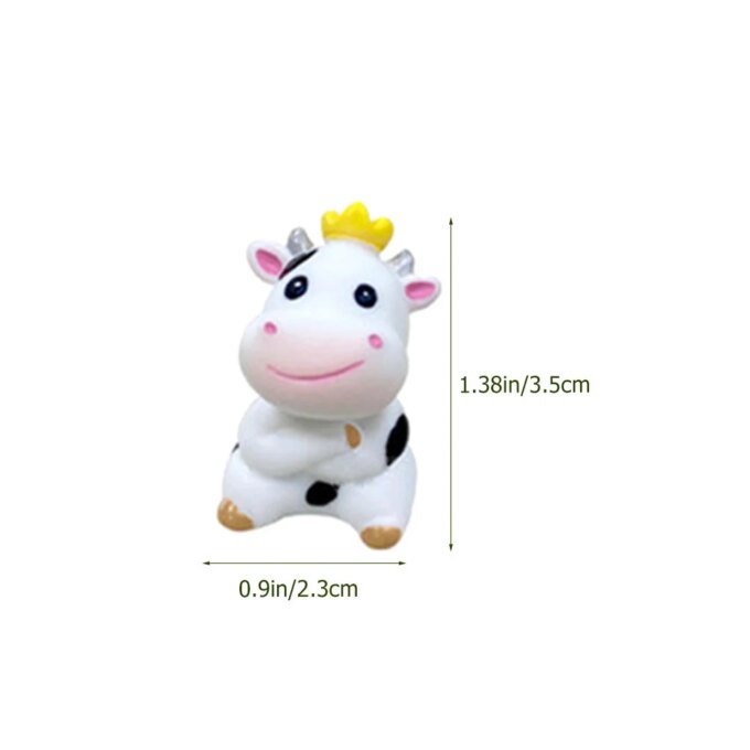 8 Pcs Cow Figurines Resin Dairy Cows Miniature Animal Statues Garden Decor Lawn naments Cartoon Crafts Sculptures Home Decor - Image 6