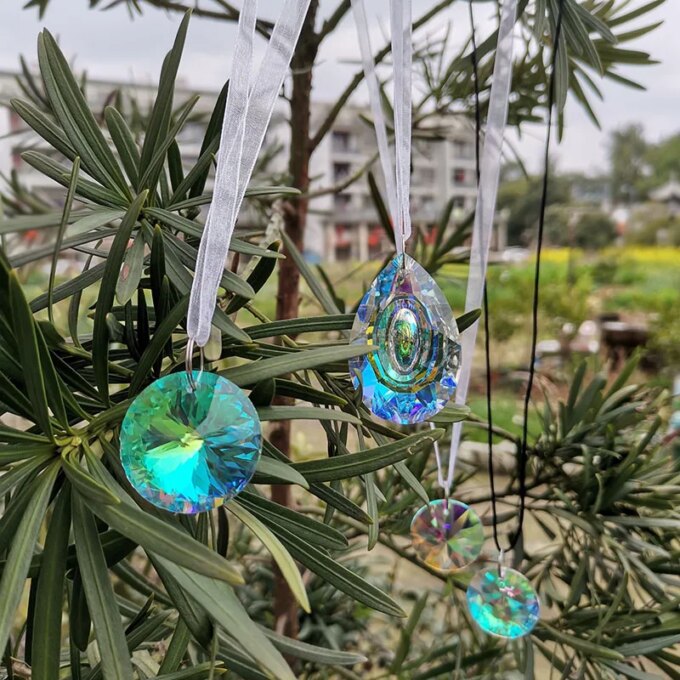 5/10pc 30mm Crystall Suncatcher Sunflower Chandelier Prism Glass Hanging Pendant Faceted Home Wedding Window Decor Figurine - Image 6