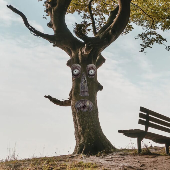 Bark Ghost Face Facial Features Old Man Tree Decorat Yard Art Decorations Monsters Sculpture Outdoor DIY Halloween Ornaments - Image 4