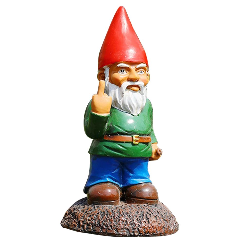 Micro Middle Finger Gnome Statue 3D Drunk Gnome Statue Mini Resin Doll Garden Decoration Resin Garden Figurines Garden Gnomes