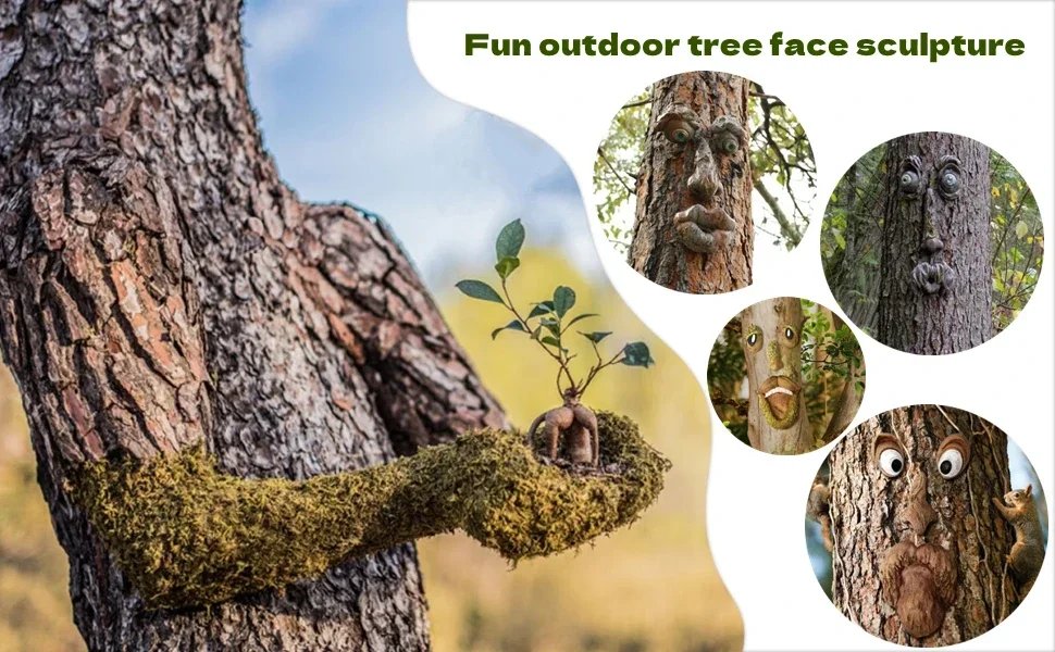 Outdoor Tree Face Statues Old Man Tree Hugger Bark Ghost Face Decoration Funny Yard Art Tree Decor Outdoor Garden Creative Props Outdoor Tree Face Statues Old Man Tree Hugger Bark Ghost Face Decoration Funny Yard Art Tree Decor Outdoor Garden Creative Props