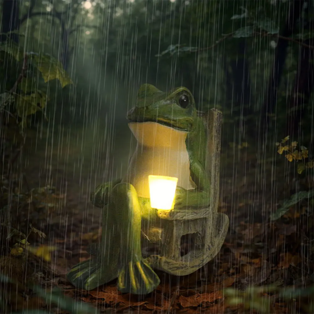Frog Garden Statue Outdoor Lights Solar Garden Frog Decor Resin Frog Figurine Housewarming Gift for Patio Yard Lawn Ornament Frog Garden Statue Outdoor Lights Solar Garden Frog Decor Resin Frog Figurine Housewarming Gift for Patio Yard Lawn Ornament