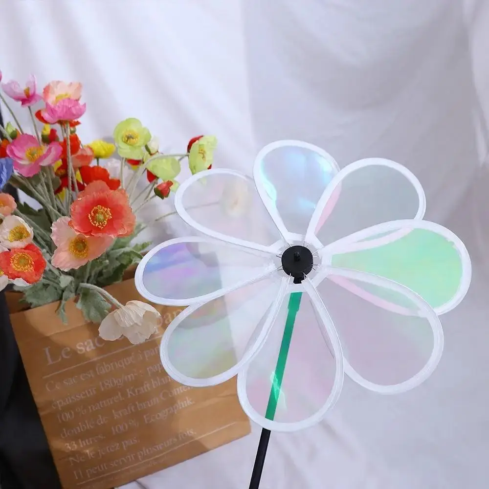 Color Bird Repelling Windmill Outdoor Grounding Mounted Reflective Changing Windmill Wind Spinner Kindergarten Children's Toys Color Bird Repelling Windmill Outdoor Grounding Mounted Reflective Changing Windmill Wind Spinner Kindergarten Children's Toys