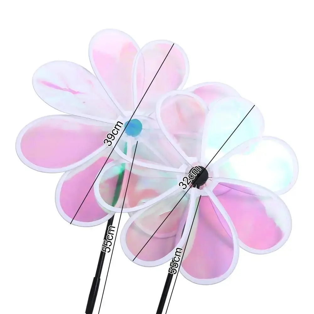 Color Bird Repelling Windmill Outdoor Grounding Mounted Reflective Changing Windmill Wind Spinner Kindergarten Children's Toys Color Bird Repelling Windmill Outdoor Grounding Mounted Reflective Changing Windmill Wind Spinner Kindergarten Children's Toys