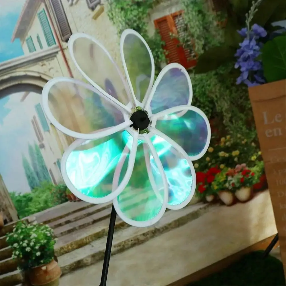 Color Bird Repelling Windmill Outdoor Grounding Mounted Reflective Changing Windmill Wind Spinner Kindergarten Children's Toys Color Bird Repelling Windmill Outdoor Grounding Mounted Reflective Changing Windmill Wind Spinner Kindergarten Children's Toys