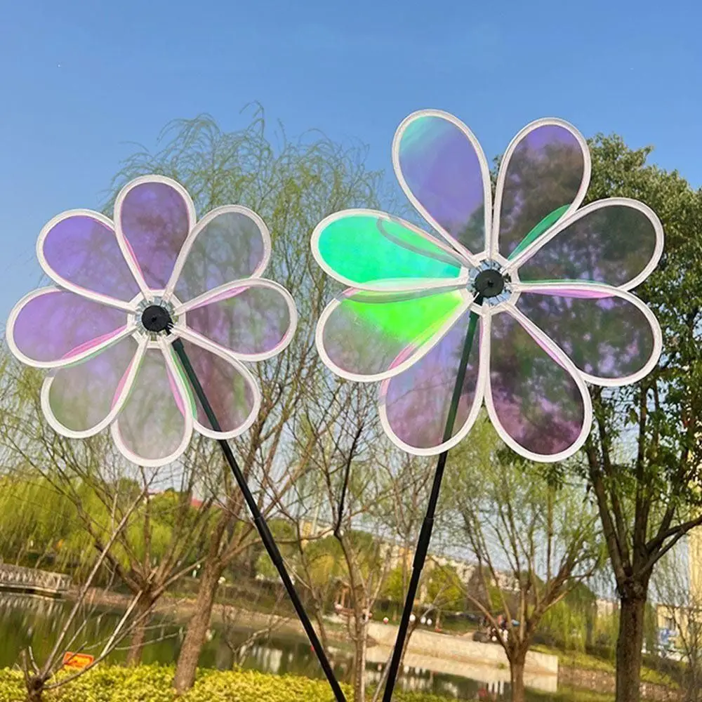 Color Bird Repelling Windmill Outdoor Grounding Mounted Reflective Changing Windmill Wind Spinner Kindergarten Children's Toys Color Bird Repelling Windmill Outdoor Grounding Mounted Reflective Changing Windmill Wind Spinner Kindergarten Children's Toys