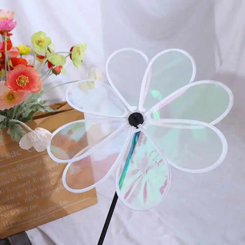 Color Bird Repelling Windmill Outdoor Grounding Mounted Reflective Changing Windmill Wind Spinner Kindergarten Children's Toys Color Bird Repelling Windmill Outdoor Grounding Mounted Reflective Changing Windmill Wind Spinner Kindergarten Children's Toys