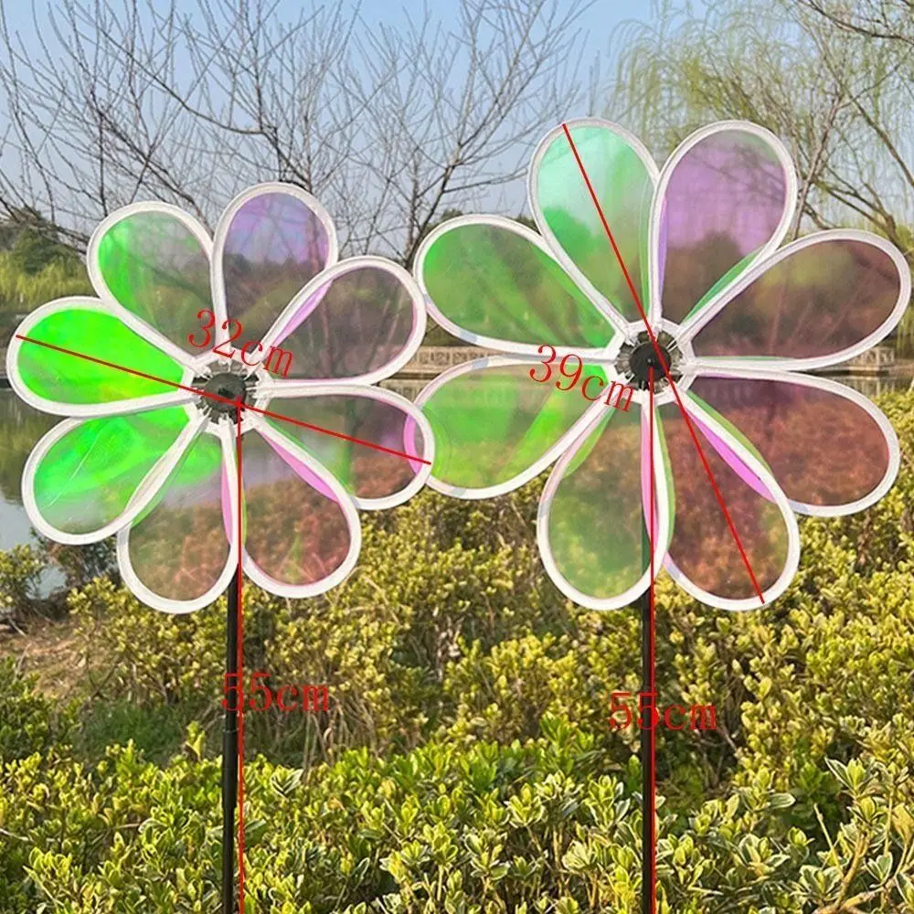 Color Bird Repelling Windmill Outdoor Grounding Mounted Reflective Changing Windmill Wind Spinner Kindergarten Children's Toys Color Bird Repelling Windmill Outdoor Grounding Mounted Reflective Changing Windmill Wind Spinner Kindergarten Children's Toys