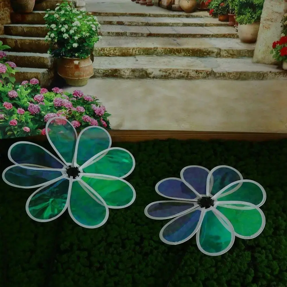 Color Bird Repelling Windmill Outdoor Grounding Mounted Reflective Changing Windmill Wind Spinner Kindergarten Children's Toys Color Bird Repelling Windmill Outdoor Grounding Mounted Reflective Changing Windmill Wind Spinner Kindergarten Children's Toys