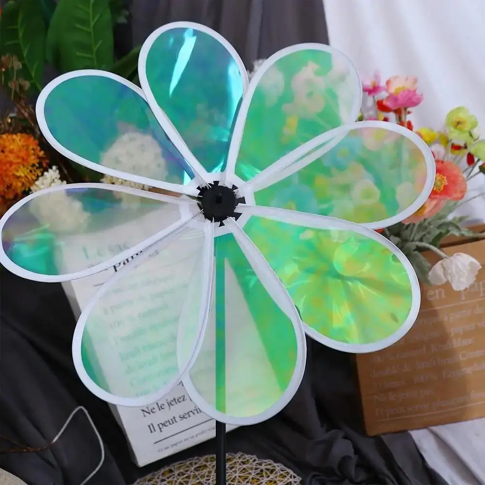 Color Bird Repelling Windmill Outdoor Grounding Mounted Reflective Changing Windmill Wind Spinner Kindergarten Children's Toys Color Bird Repelling Windmill Outdoor Grounding Mounted Reflective Changing Windmill Wind Spinner Kindergarten Children's Toys