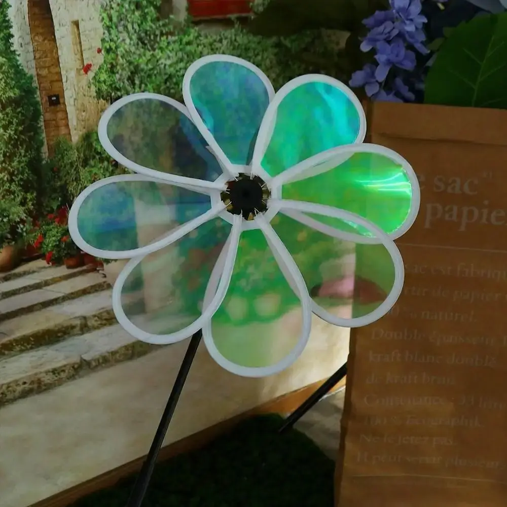 Color Bird Repelling Windmill Outdoor Grounding Mounted Reflective Changing Windmill Wind Spinner Kindergarten Children's Toys Color Bird Repelling Windmill Outdoor Grounding Mounted Reflective Changing Windmill Wind Spinner Kindergarten Children's Toys