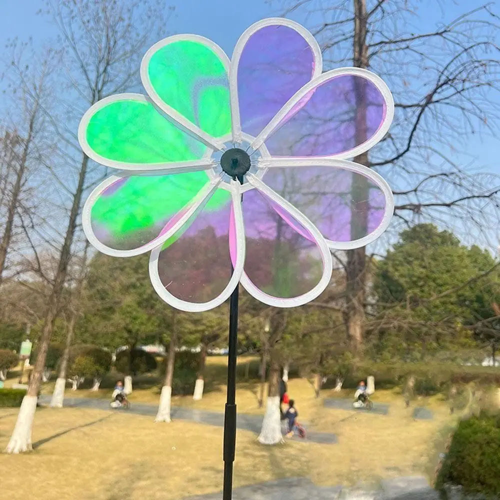 Color Bird Repelling Windmill Outdoor Grounding Mounted Reflective Changing Windmill Wind Spinner Kindergarten Children's Toys Color Bird Repelling Windmill Outdoor Grounding Mounted Reflective Changing Windmill Wind Spinner Kindergarten Children's Toys