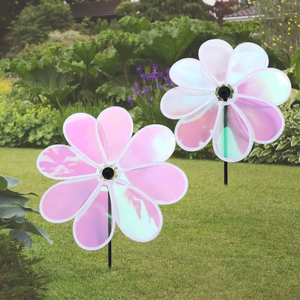 Color Bird Repelling Windmill Outdoor Grounding Mounted Reflective Changing Windmill Wind Spinner Kindergarten Children's Toys Color Bird Repelling Windmill Outdoor Grounding Mounted Reflective Changing Windmill Wind Spinner Kindergarten Children's Toys