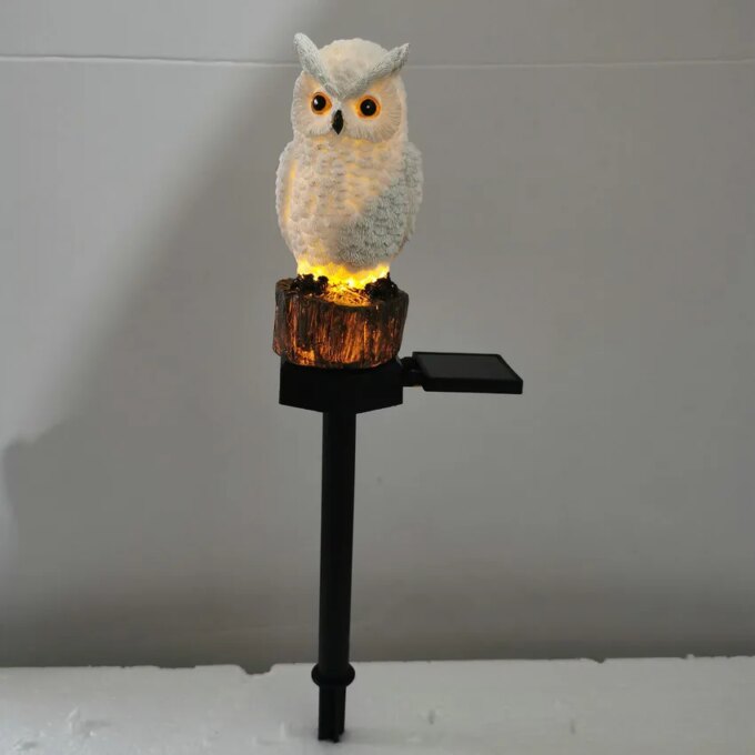 Garden Solar Light Outdoor Decor Resin Owl Solar LED Light with Stake Waterproof Light for Flower Fence Lawn Decoration - Image 6