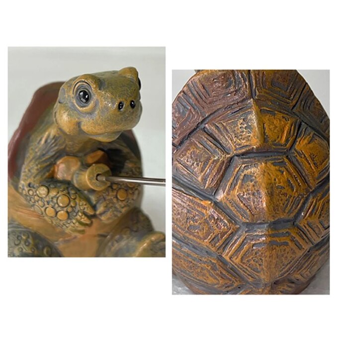 Creative Rope Fishing Turtle Statue Cute Simulation Turtle Resin Figurine Animal Sculpture Ornament Outdoor Home Garden Decor - Image 4