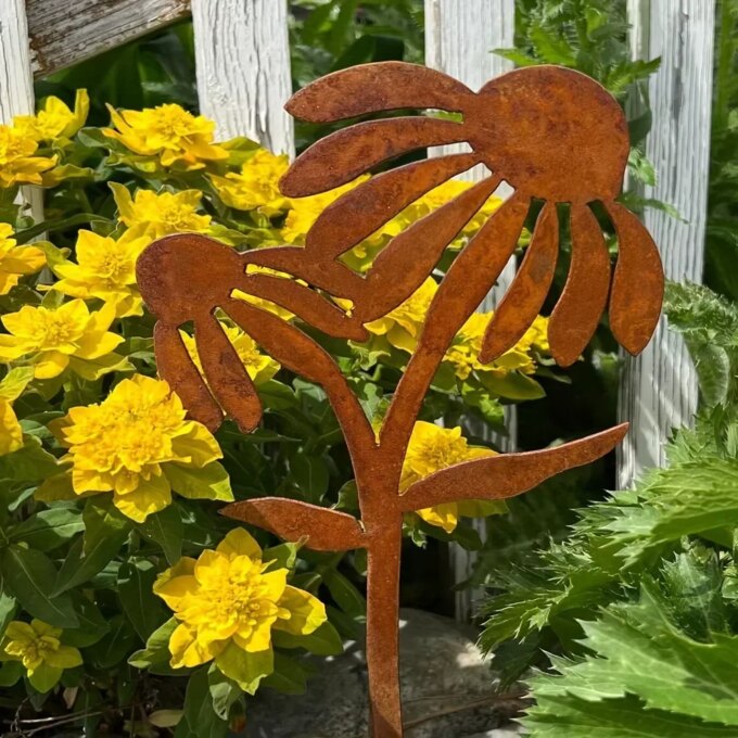 Rustic Metal Rabbit Garden Stake: Adorable Rusty Bunny Silhouette for Farmhouse Decor, Perfect Outdoor Yard Art for Christmas