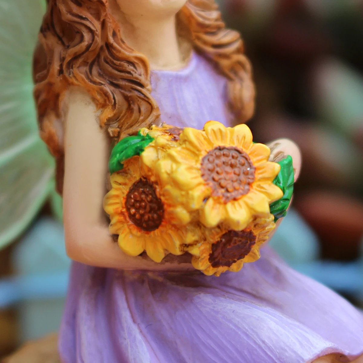 1 Set Summer Tea Party Vacation Flower Fairy, Interesting Scene Simulation Micro Landscape Decoration Statue, Outdoor Fairy Gard