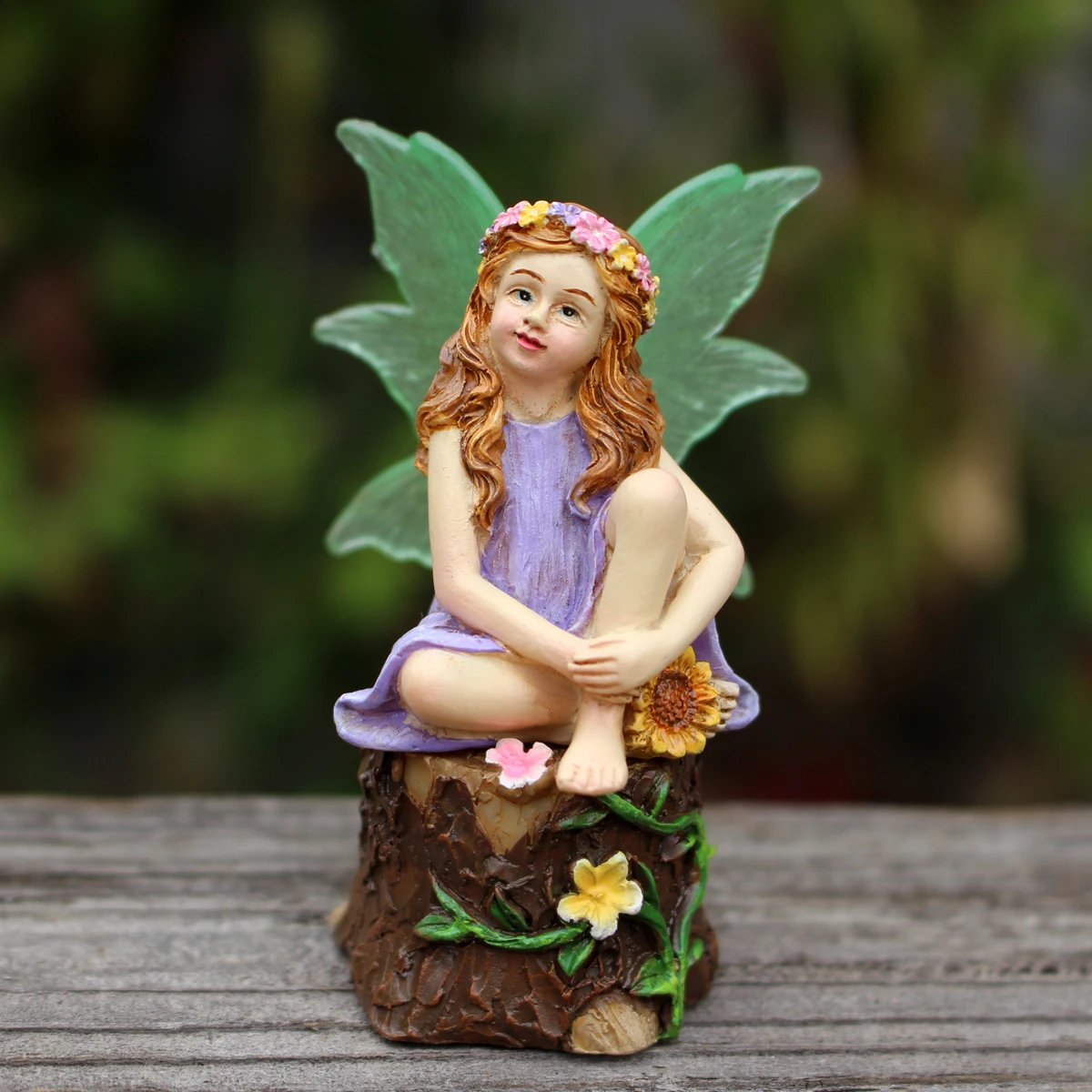 1 Set Summer Tea Party Vacation Flower Fairy, Interesting Scene Simulation Micro Landscape Decoration Statue, Outdoor Fairy Gard