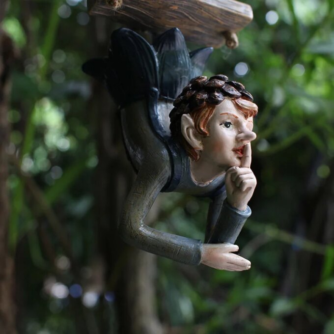 Garden Hanging Elf Ornaments Home Decor Elf Figurine for Patio Fence Yard Tree Holiday - Image 4