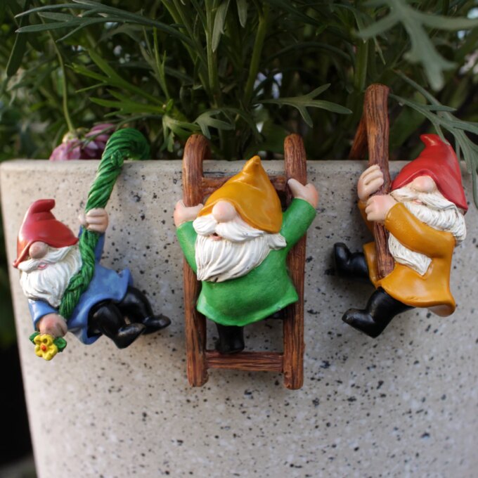 3pcs Cute Resin Gnome Pendant for Hanging Cup, Flower Pot, and Home Decor,Flower Pot Landscape Decoration, Outdoor Garden Decora - Image 3