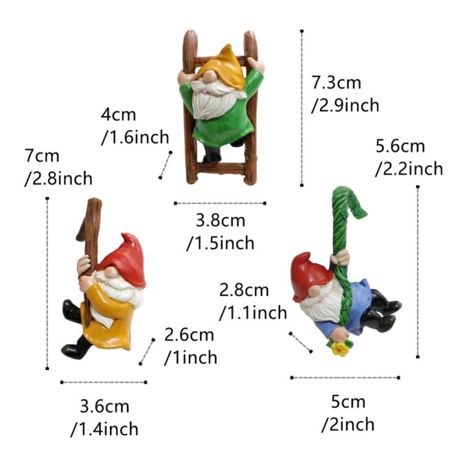 3pcs Cute Resin Gnome Pendant for Hanging Cup, Flower Pot, and Home Decor,Flower Pot Landscape Decoration, Outdoor Garden Decora - Image 6