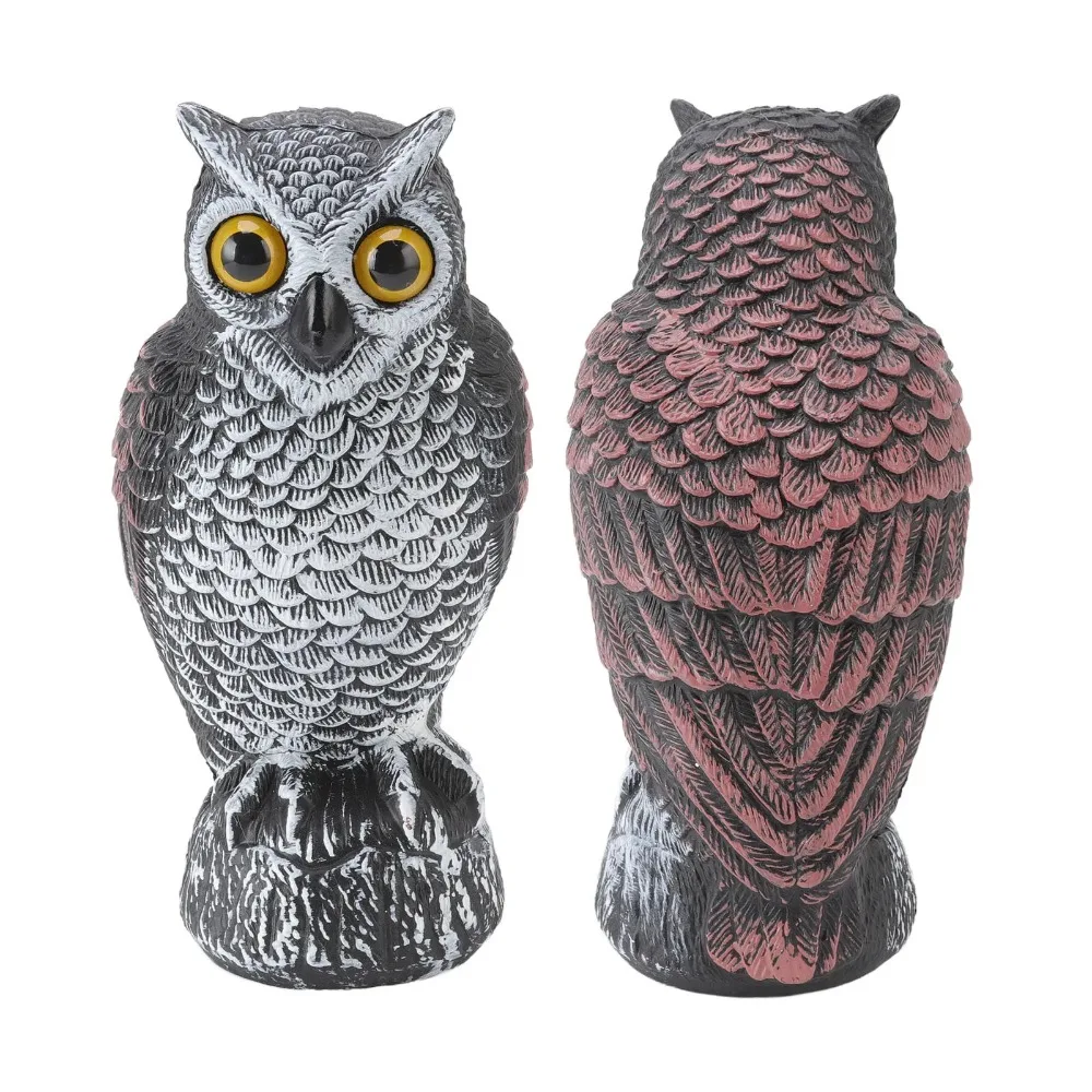 Realistic Plastic Owl Decoy Large Size Scare Birds Away Pest Control Garden Decoration New Bird Deterrent Fake Owl Scarecrow