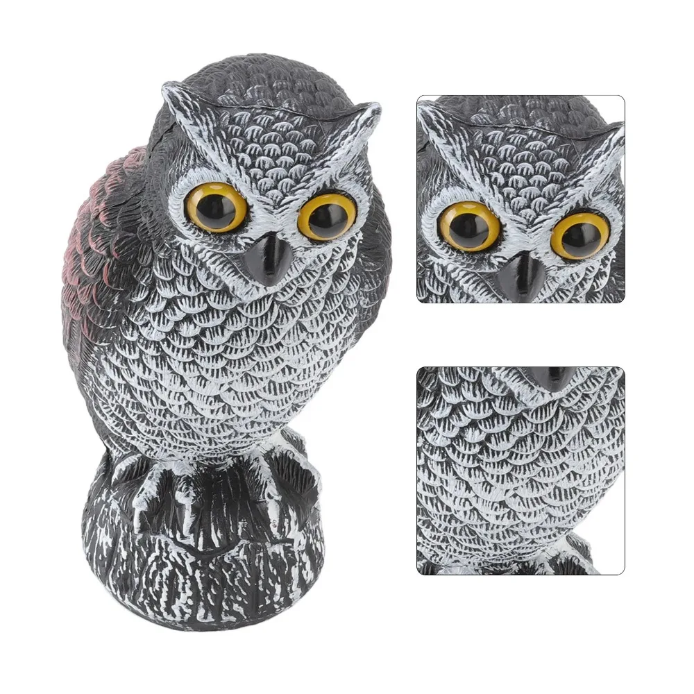 Realistic Plastic Owl Decoy Large Size Scare Birds Away Pest Control Garden Decoration New Bird Deterrent Fake Owl Scarecrow