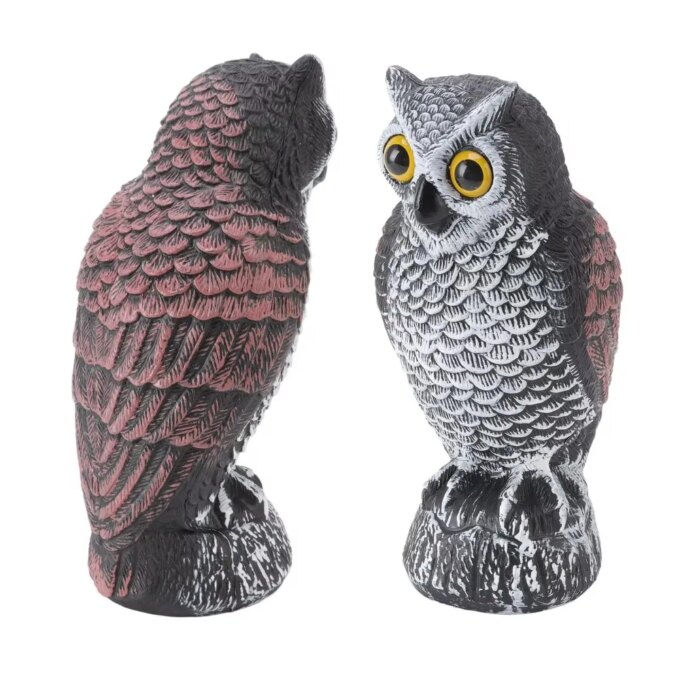 Realistic Plastic Owl Decoy Large Size Scare Birds Away Pest Control Garden Decoration New Bird Deterrent Fake Owl Scarecrow - Image 2