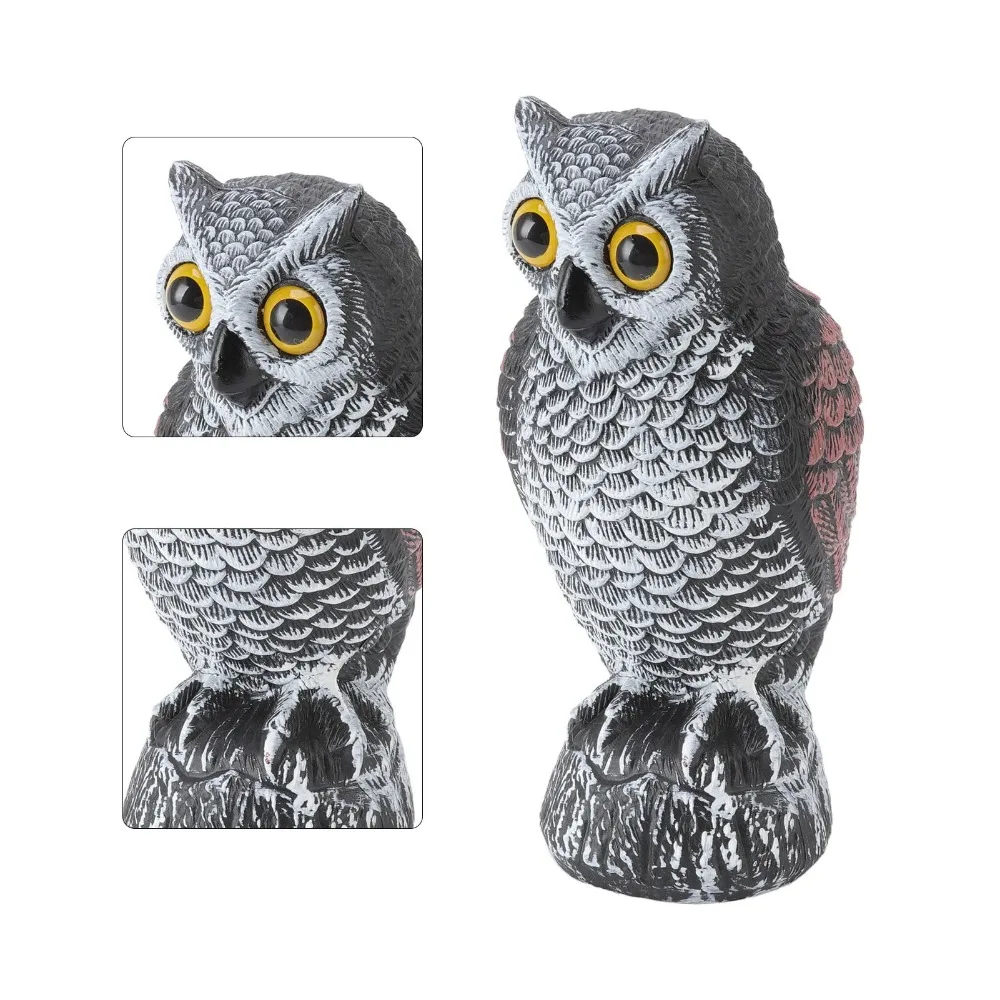 Realistic Plastic Owl Decoy Large Size Scare Birds Away Pest Control Garden Decoration New Bird Deterrent Fake Owl Scarecrow