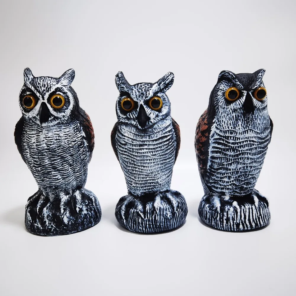 Realistic Plastic Owl Decoy Large Size Scare Birds Away Pest Control Garden Decoration New Bird Deterrent Fake Owl Scarecrow