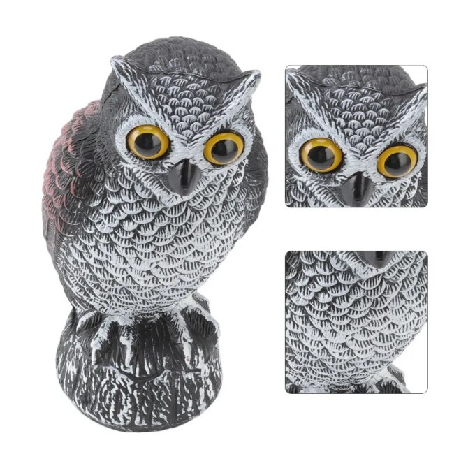 Realistic Plastic Owl Decoy Large Size Scare Birds Away Pest Control Garden Decoration New Bird Deterrent Fake Owl Scarecrow - Image 4