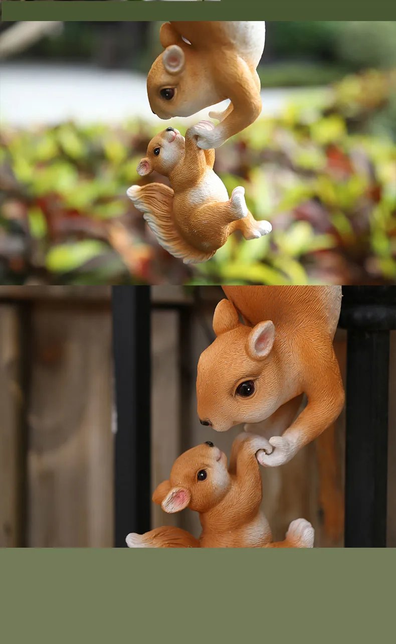 1pc Creative Climbing Rope Squirrel Figurine - Perfect forGarden & Outdoor Decoration!
