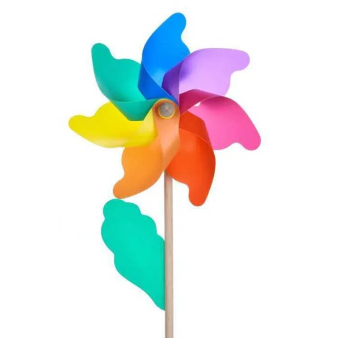 Colorful windmill outdoor decoration festival scenic park children holding rotating wooden color windmill - Image 5