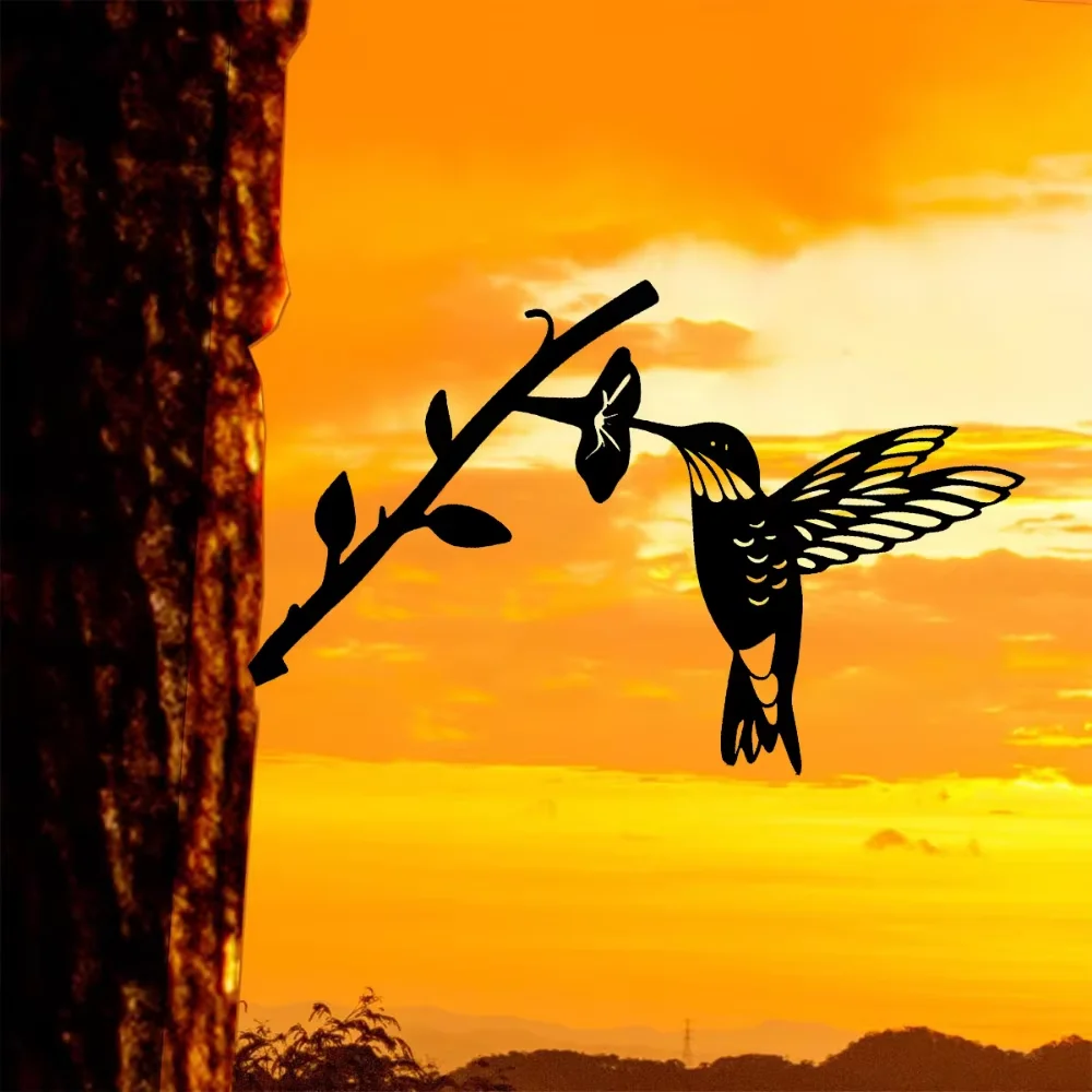CIFBUY Hummingbird Metal Silhouette Decoration Stunning Graceful Yard Garden Ornament Outdoor Beauty CIFBUY Hummingbird Metal Silhouette Decoration Stunning Graceful Yard Garden Ornament Outdoor Beauty