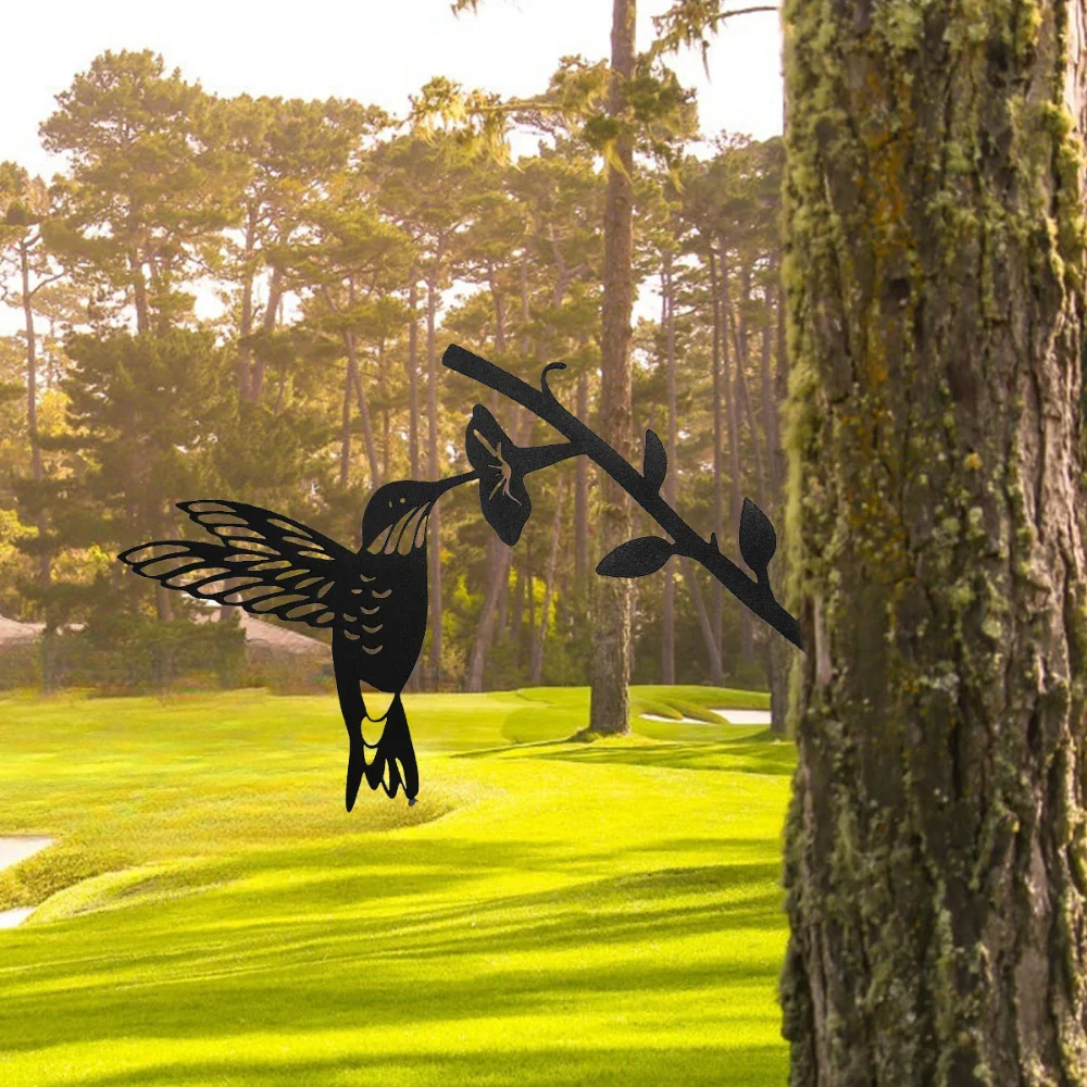 CIFBUY Hummingbird Metal Silhouette Decoration Stunning Graceful Yard Garden Ornament Outdoor Beauty CIFBUY Hummingbird Metal Silhouette Decoration Stunning Graceful Yard Garden Ornament Outdoor Beauty