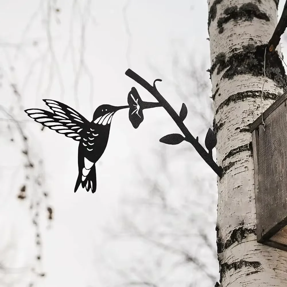 CIFBUY Hummingbird Metal Silhouette Decoration Stunning Graceful Yard Garden Ornament Outdoor Beauty CIFBUY Hummingbird Metal Silhouette Decoration Stunning Graceful Yard Garden Ornament Outdoor Beauty