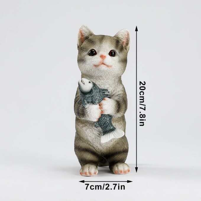 Cat Figurines Outdoor Garden Statues for Patio, Lawn Yard Decoration, Orange Cat Sculpture and Figurines Cat Lover Gifts Kitten - Image 5