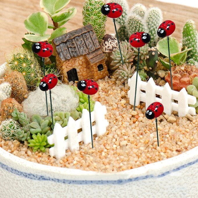 10PCS Bunch of Insect ladybug Multichamber Stakes Colorful  Flower Pots Garden Yard Plant Decorations - Image 3