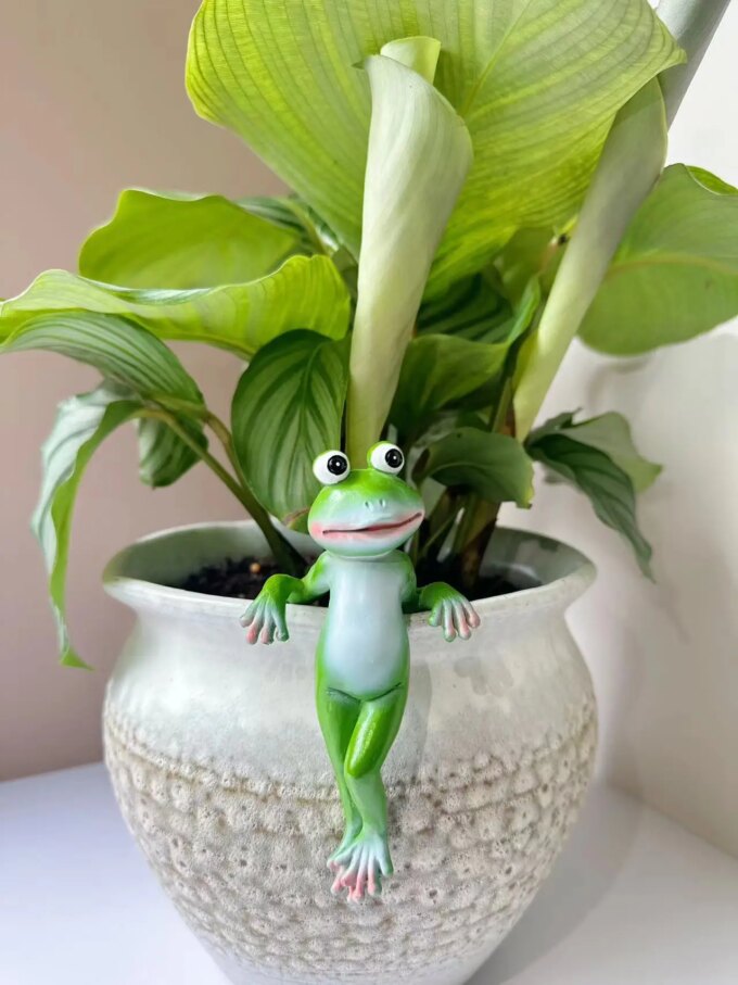 Courtyard bonsai ornaments decorative creative cartoon frog hanging creative animal resin crafts - Image 4